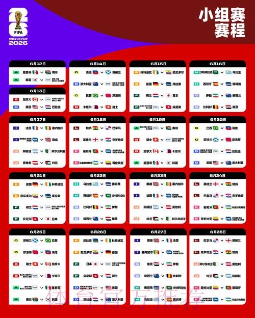 2026世界杯每日赛程入口 2026世界杯每日赛程入口